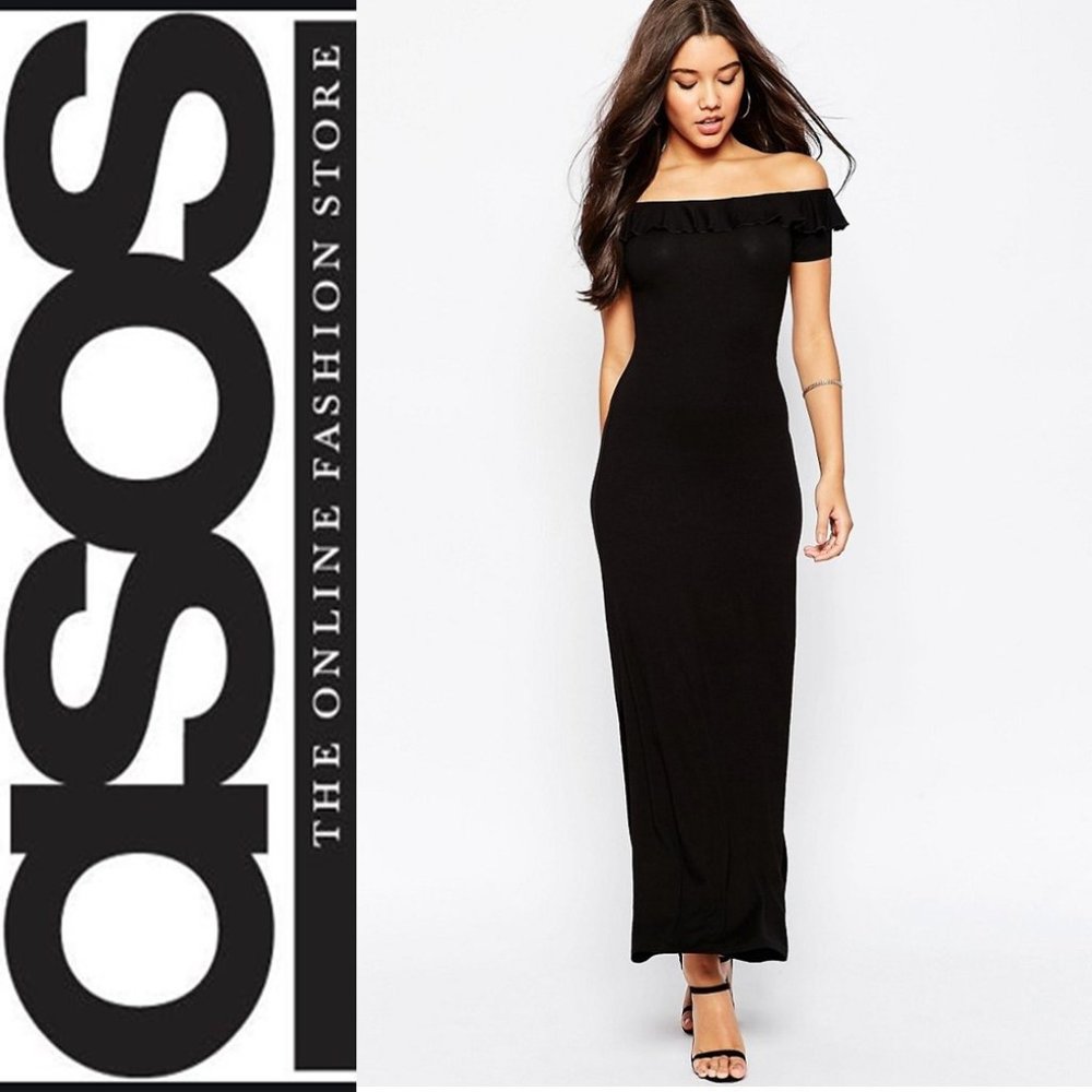 NWT ASOS * PETITE OFF SHOULDER MAXI DRESS